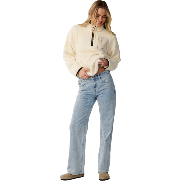 2026 Rip Curl Womens Party Wave Polar Zip Thru Fleece 0EFWFL - Off White